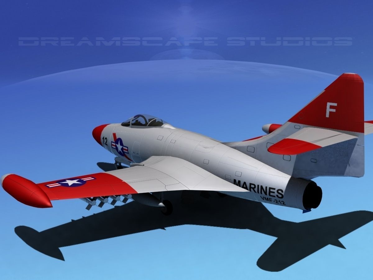 Grumman F9F-5 Panther USMC 4 3D model_7