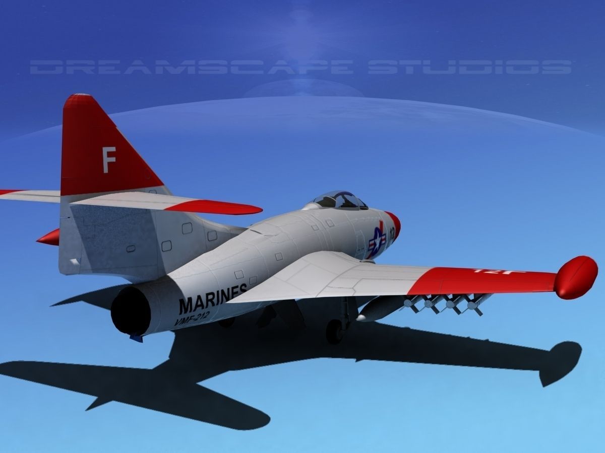 Grumman F9F-5 Panther USMC 4 3D model_5