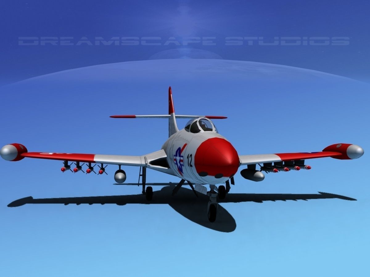Grumman F9F-5 Panther USMC 4 3D model_1