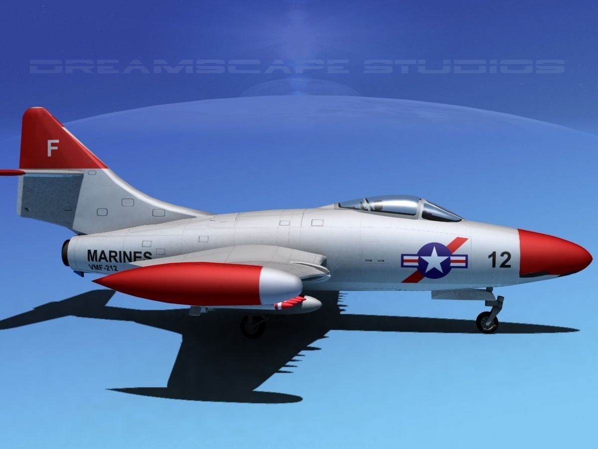 Grumman F9F-5 Panther USMC 4 3D model_3