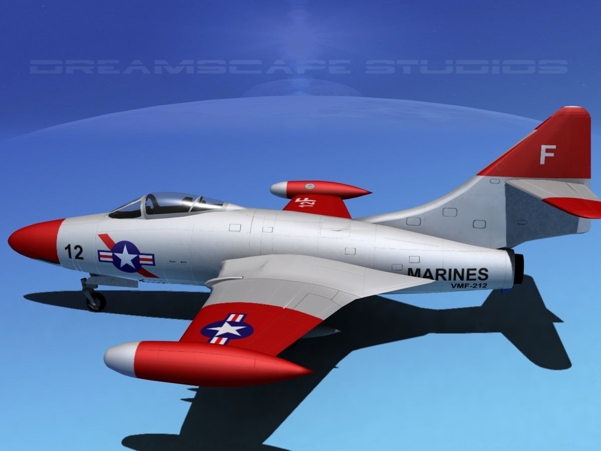Grumman F9F-5 Panther USMC 4 3D model_8
