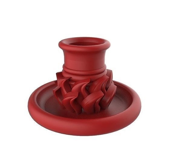 Candle Holder With Leaf Detail 3D print model
