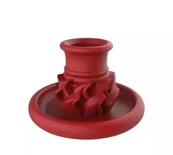 Candle Holder With Leaf Detail 3D print model