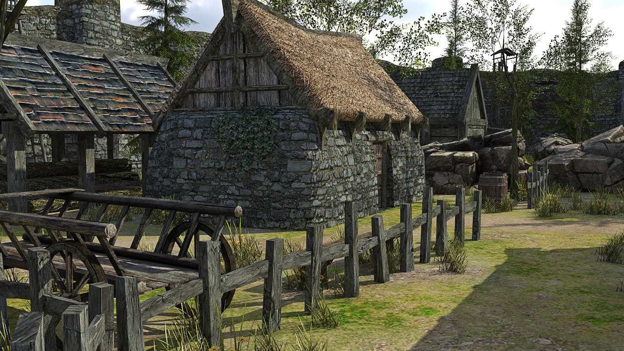 Medieval Fantasy Town Low-poly 3D model_17