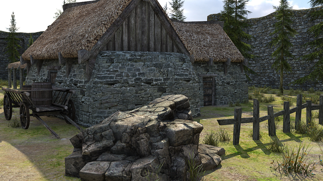 Medieval Fantasy Town Low-poly 3D model_12