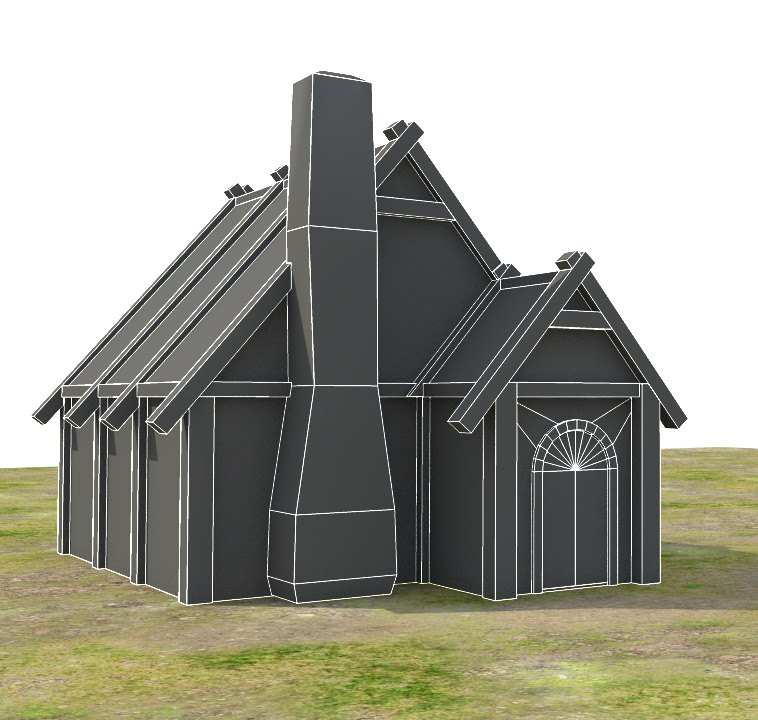 Medieval Fantasy Town Low-poly 3D model_37