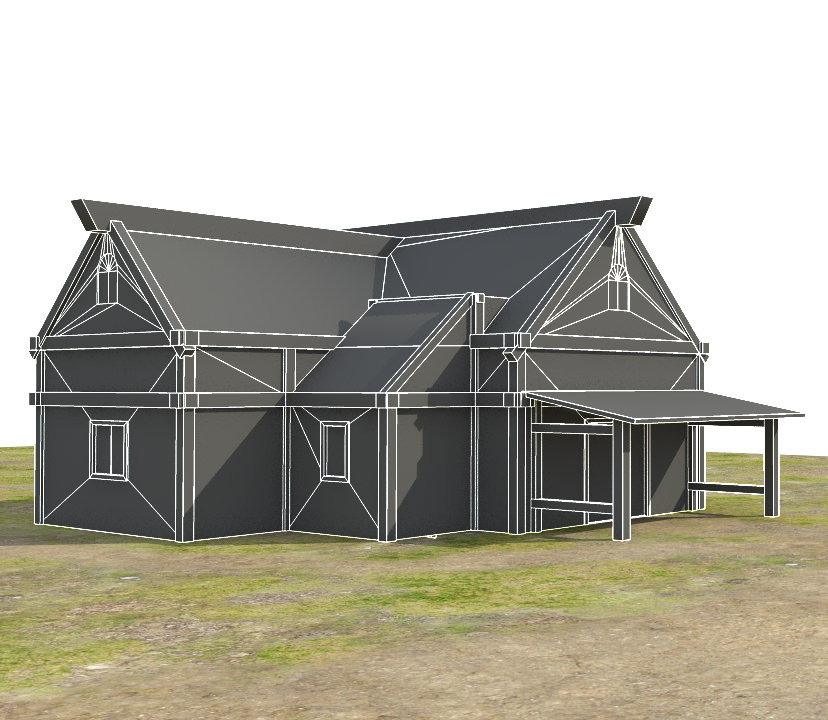 Medieval Fantasy Town Low-poly 3D model_28