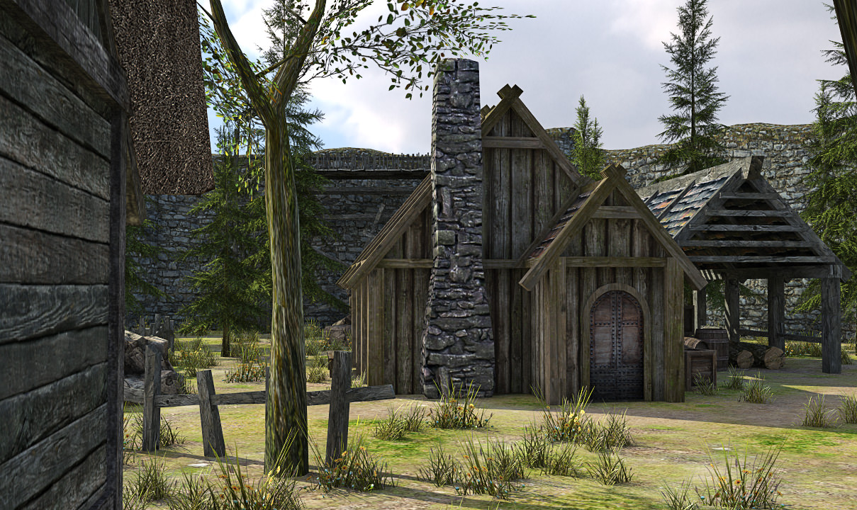 Medieval Fantasy Town Low-poly 3D model_16