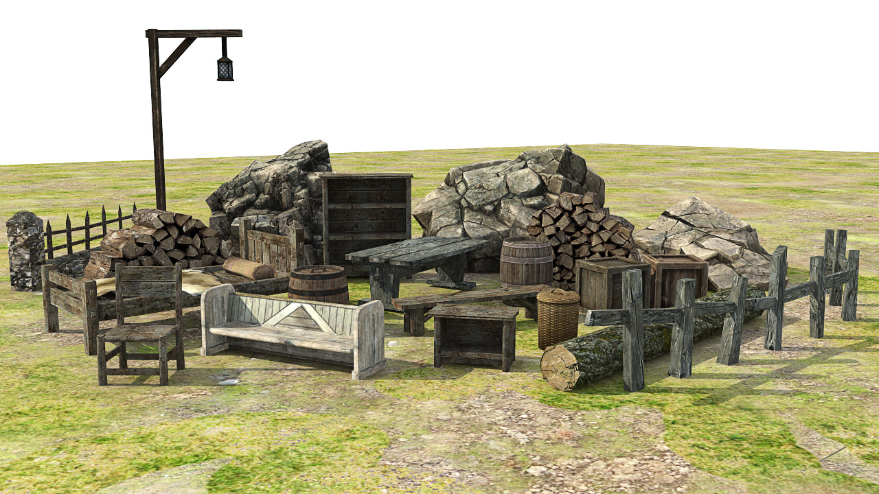 Medieval Fantasy Town Low-poly 3D model_51