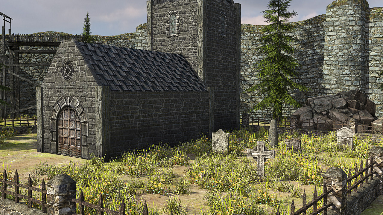 Medieval Fantasy Town Low-poly 3D model_4