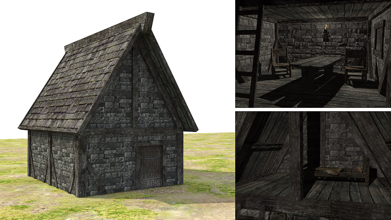 Medieval Fantasy Town Low-poly 3D model_30