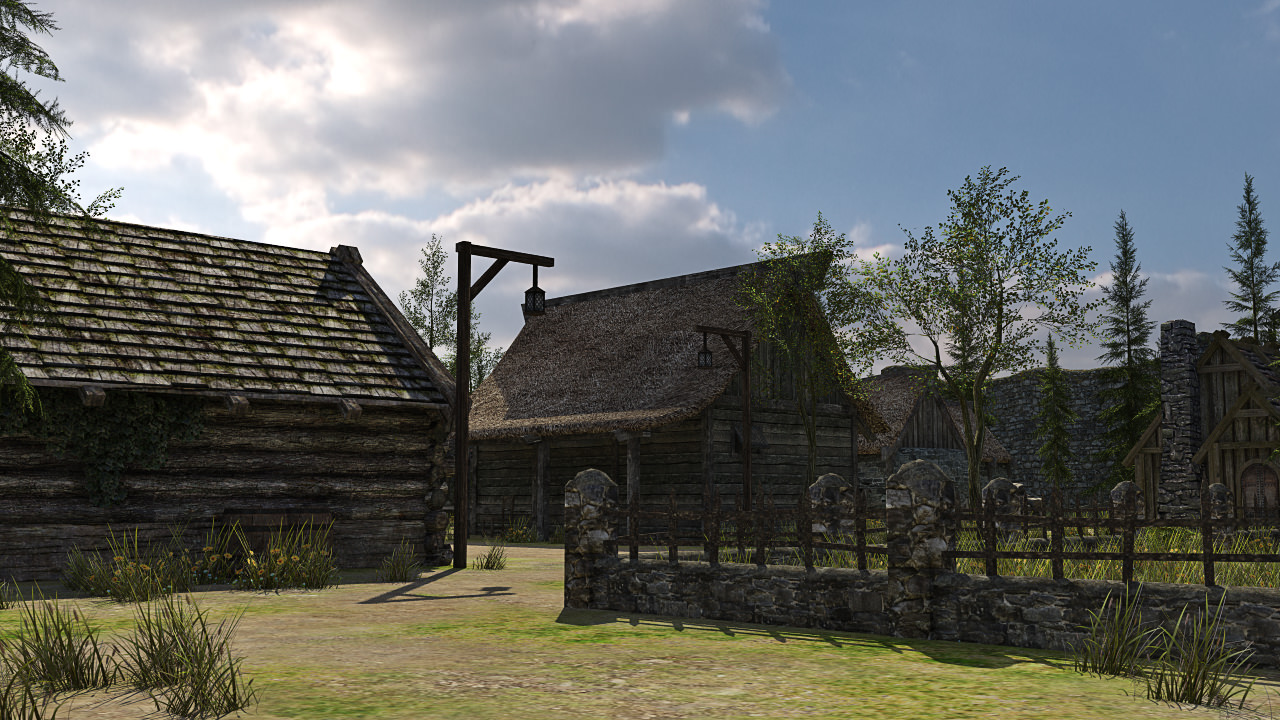 Medieval Fantasy Town Low-poly 3D model_11