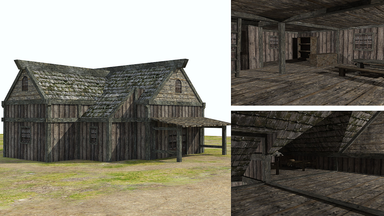 Medieval Fantasy Town Low-poly 3D model_29