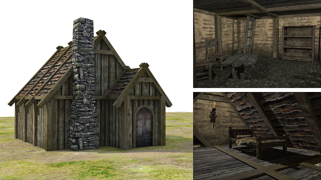 Medieval Fantasy Town Low-poly 3D model_38