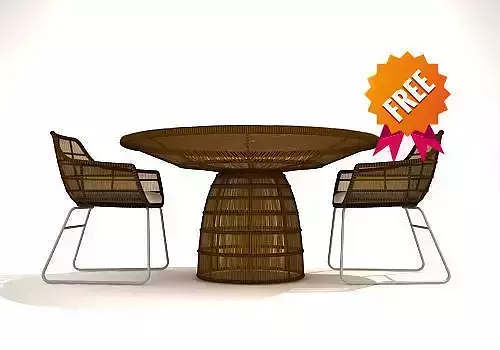 3D dinning room set FDB001 Free 3D model
