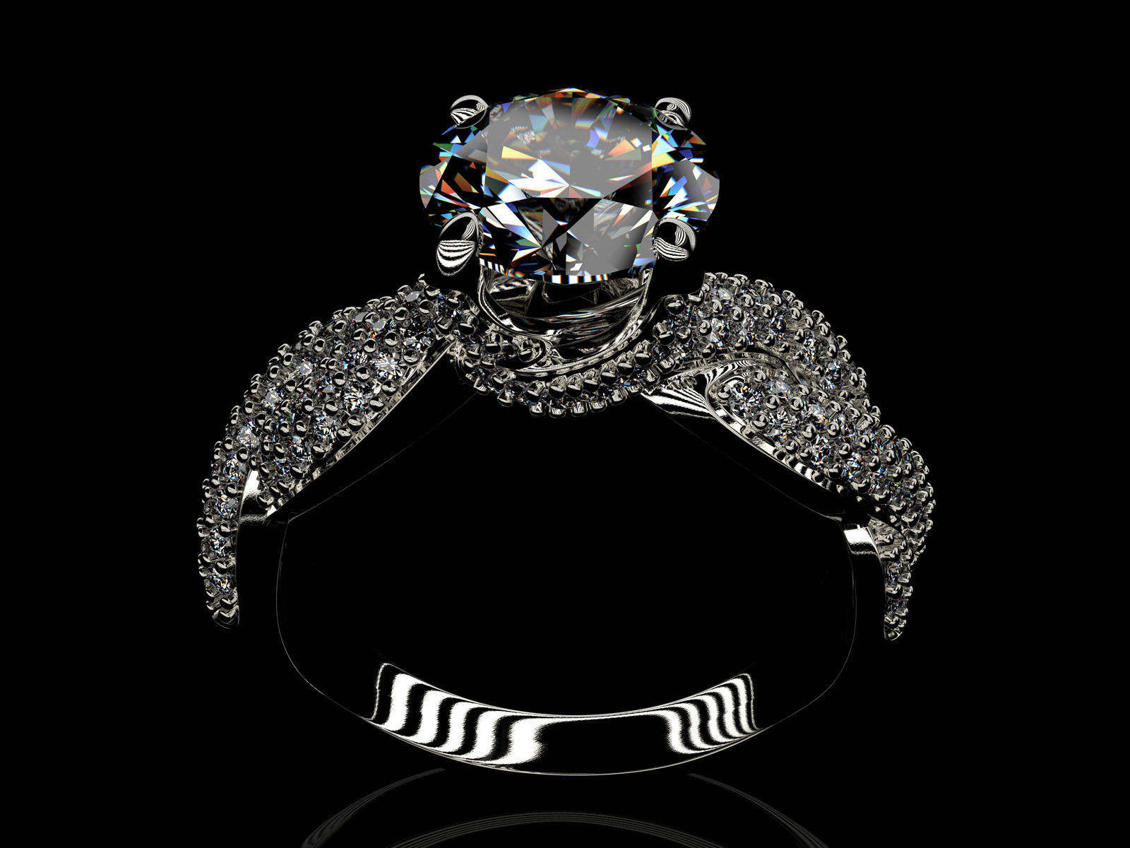 Engagement ring set 0078 3D print model_6
