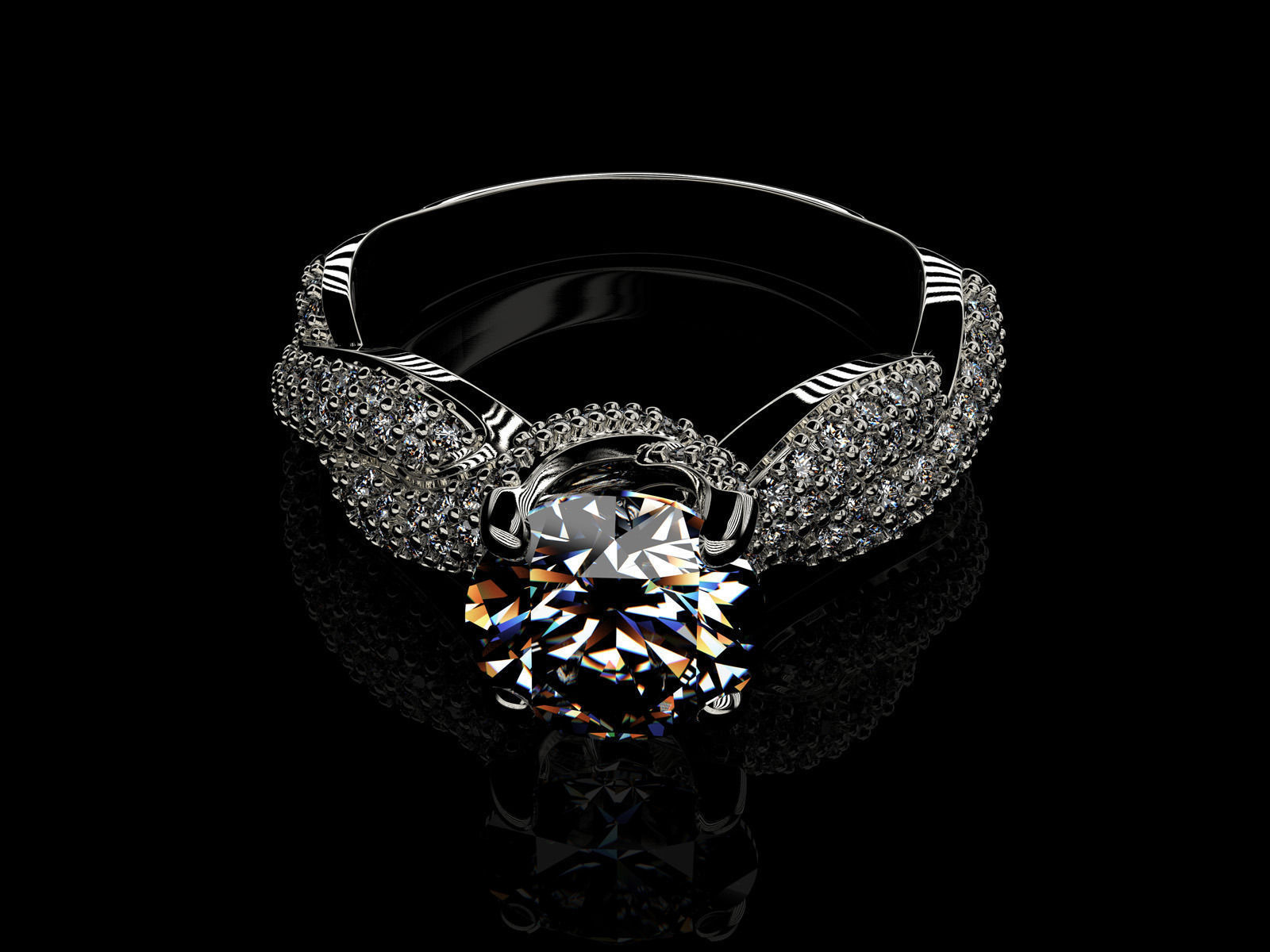 Engagement ring set 0078 3D print model_8