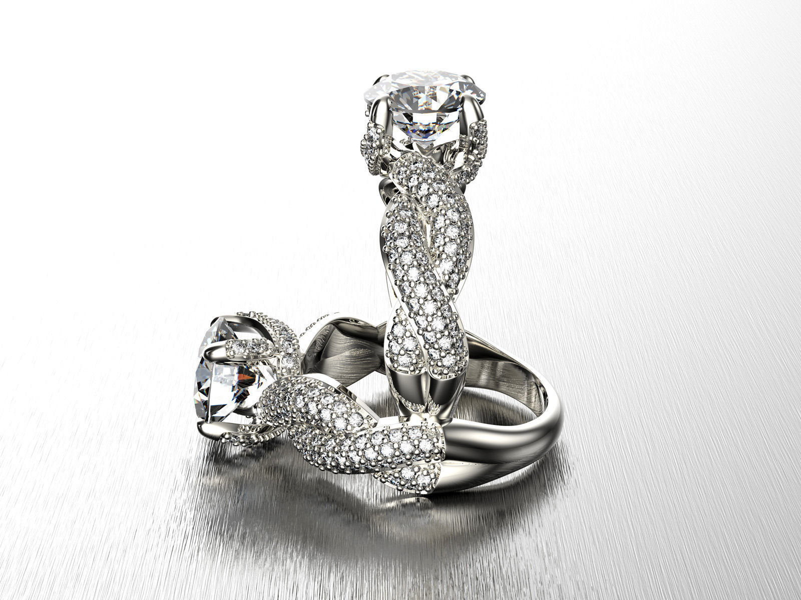 Engagement ring set 0078 3D print model_1