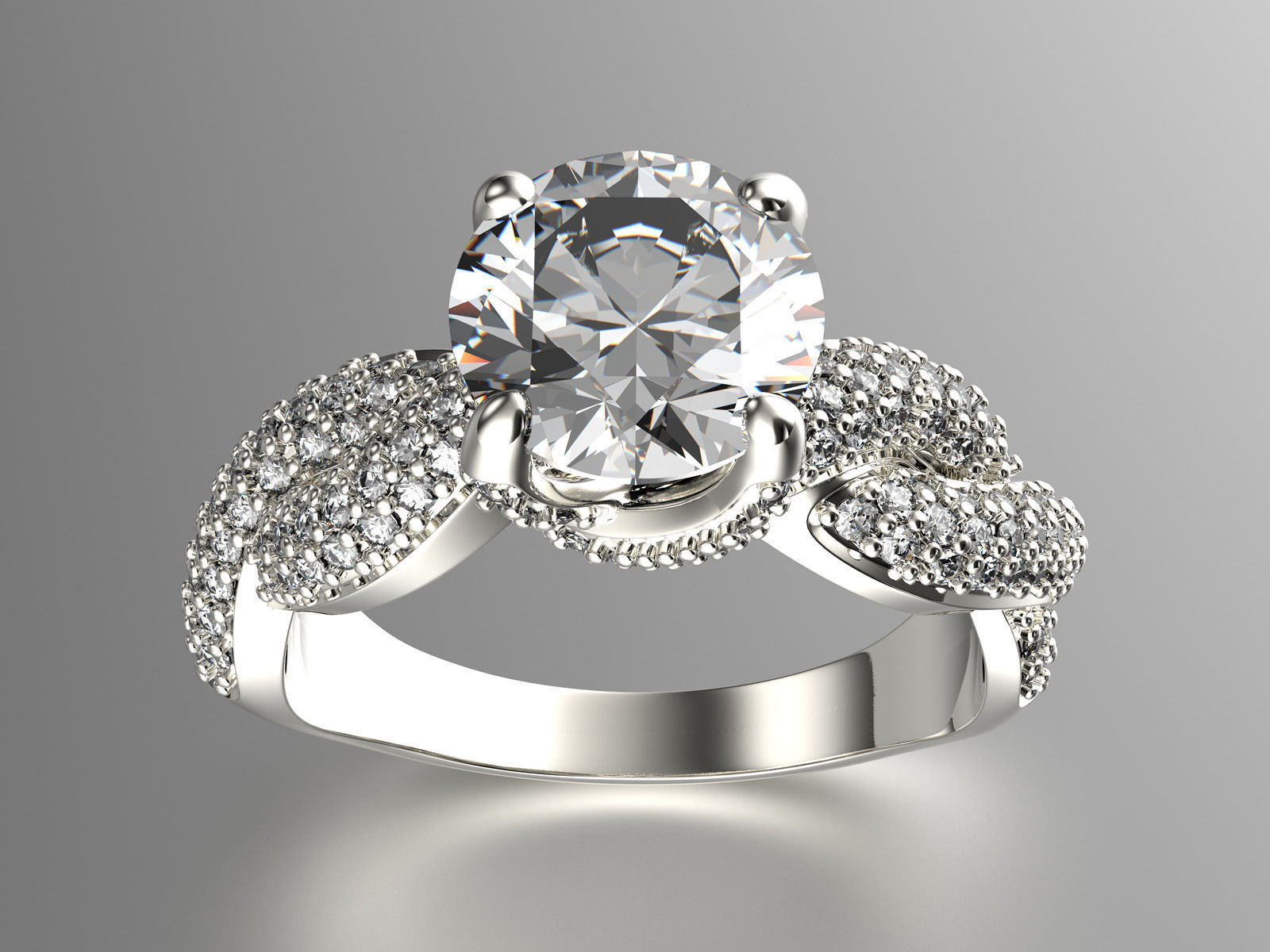 Engagement ring set 0078 3D print model_2