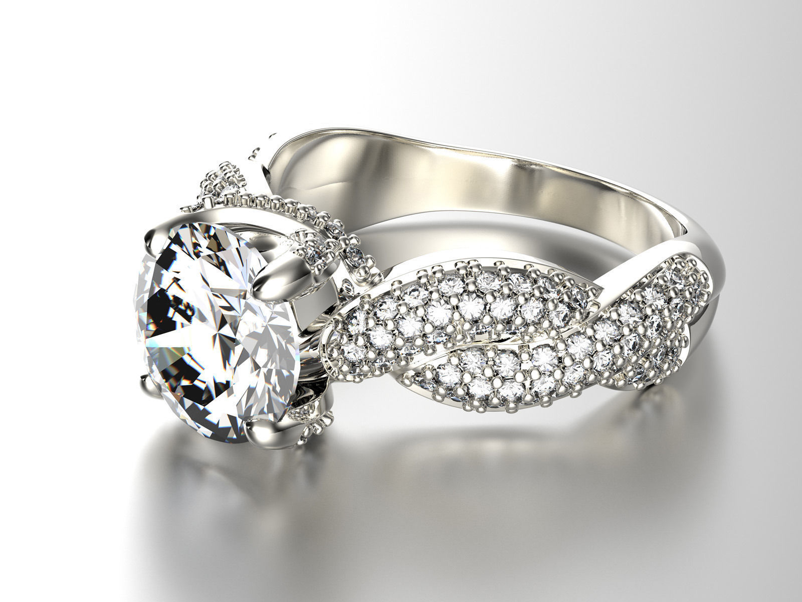 Engagement ring set 0078 3D print model_3