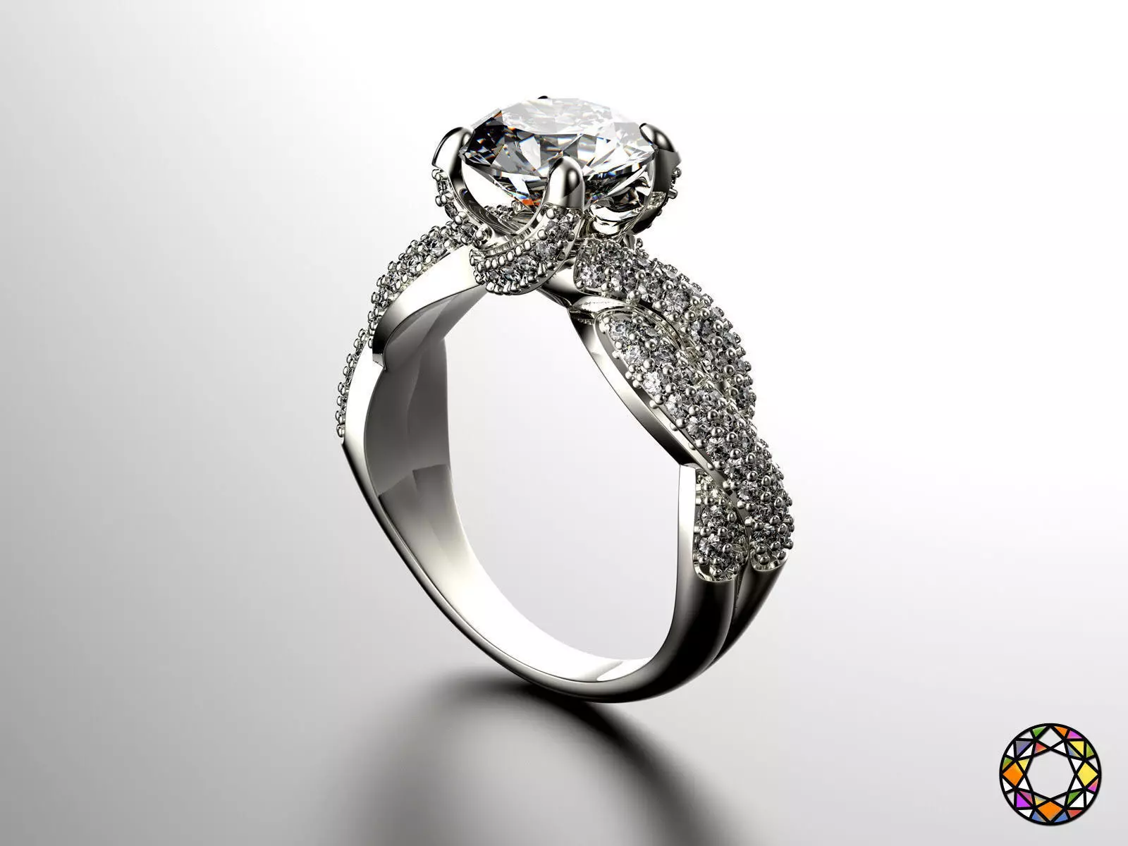 Engagement ring set 0078 3D print model_0