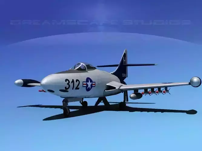 Grumman F9F-5 Panther USN 5 3D model