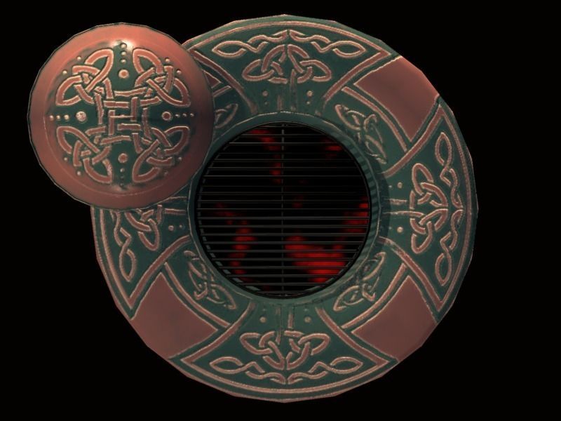 Garden Patio Fire Pit Low-poly 3D model_2