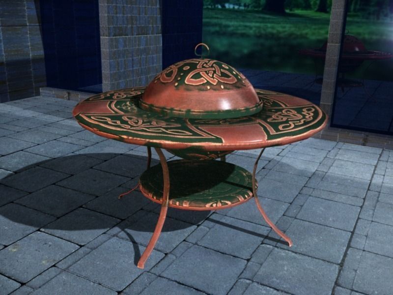 Garden Patio Fire Pit Low-poly 3D model_0