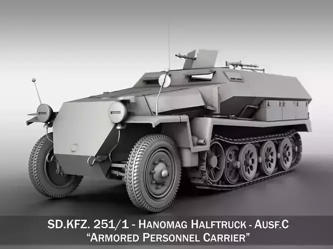 SD KFZ 251 1 - Ausf C - Hanomag Halftruck 3D model