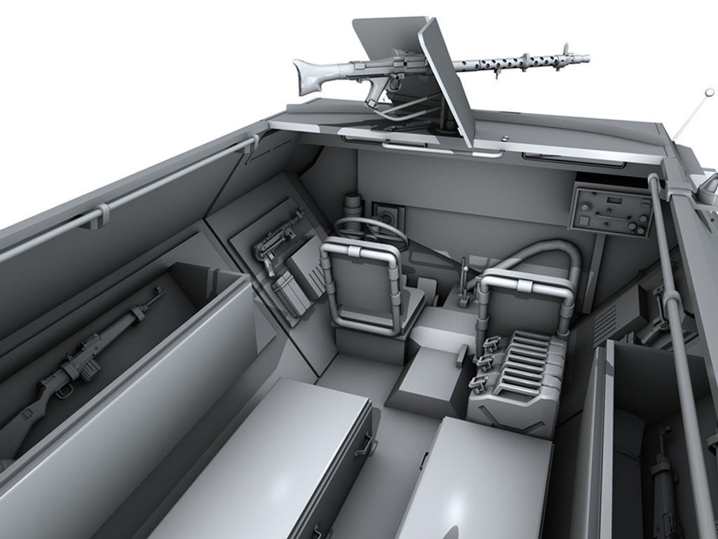 SD KFZ 251 1 - Ausf C - Hanomag Halftruck 3D model_11