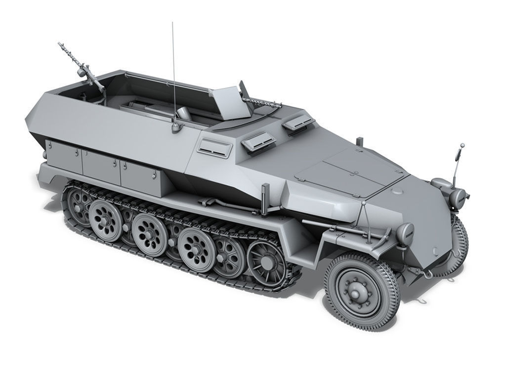 SD KFZ 251 1 - Ausf C - Hanomag Halftruck 3D model_4