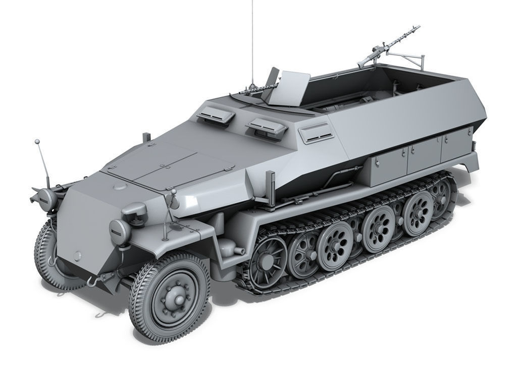SD KFZ 251 1 - Ausf C - Hanomag Halftruck 3D model_1