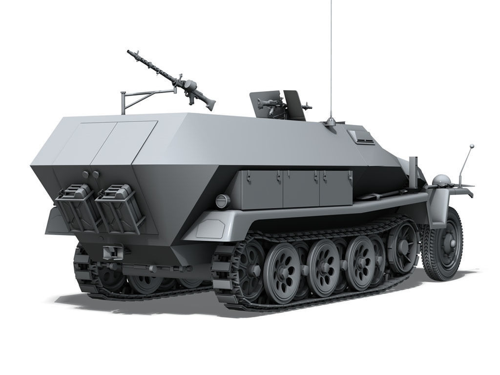 SD KFZ 251 1 - Ausf C - Hanomag Halftruck 3D model_2