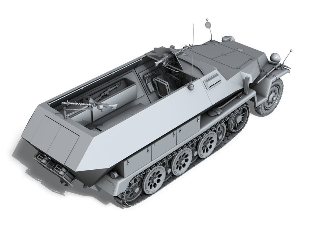 SD KFZ 251 1 - Ausf C - Hanomag Halftruck 3D model_3