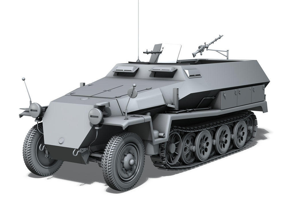 SD KFZ 251 1 - Ausf C - Hanomag Halftruck 3D model_7