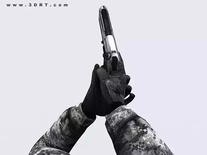 3DRT - Modern Firearms Animated - M9 Pistol Low-poly 3D model