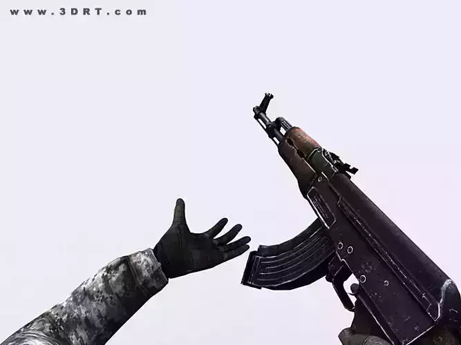 3DRT - Modern Firearms Animated - AK-47  Low-poly 3D model