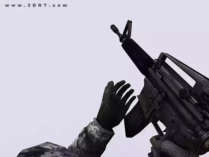 3DRT - Modern Firearms Animated - M16 Low-poly 3D model