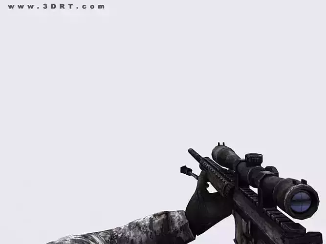 3DRT - Modern Firearms Animated - MK-12 Low-poly 3D model