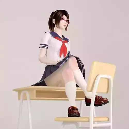 Natsumi schoolgirl pose 10