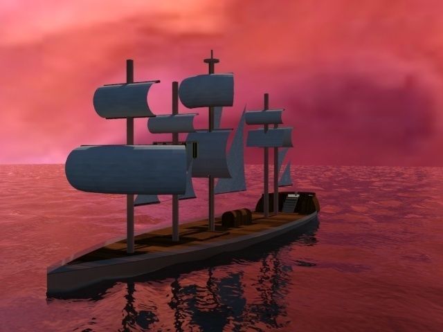 3D Boat sailing ship 3D model_4