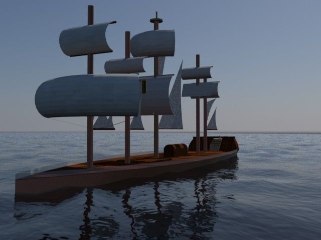 3D Boat sailing ship 3D model_1