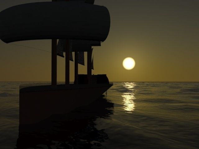 3D Boat sailing ship 3D model_3