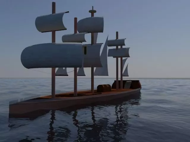 3D Boat sailing ship 3D model_0