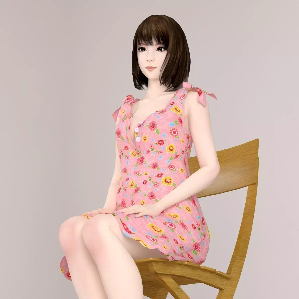 Mariko dress pose 05 3D model_0