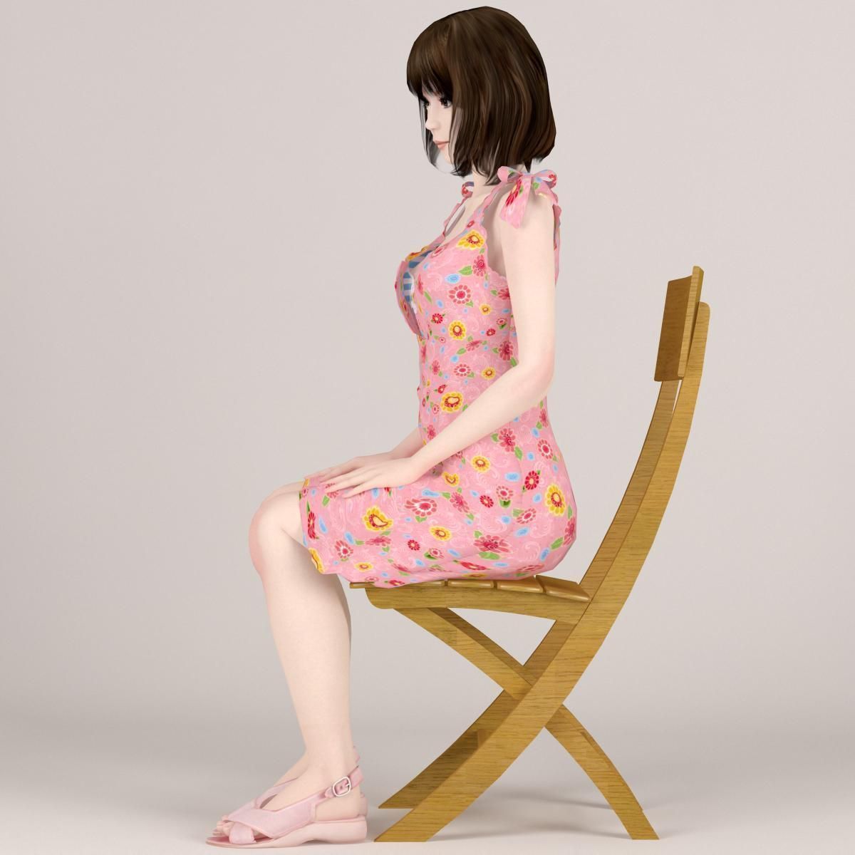 Mariko dress pose 05 3D model_8
