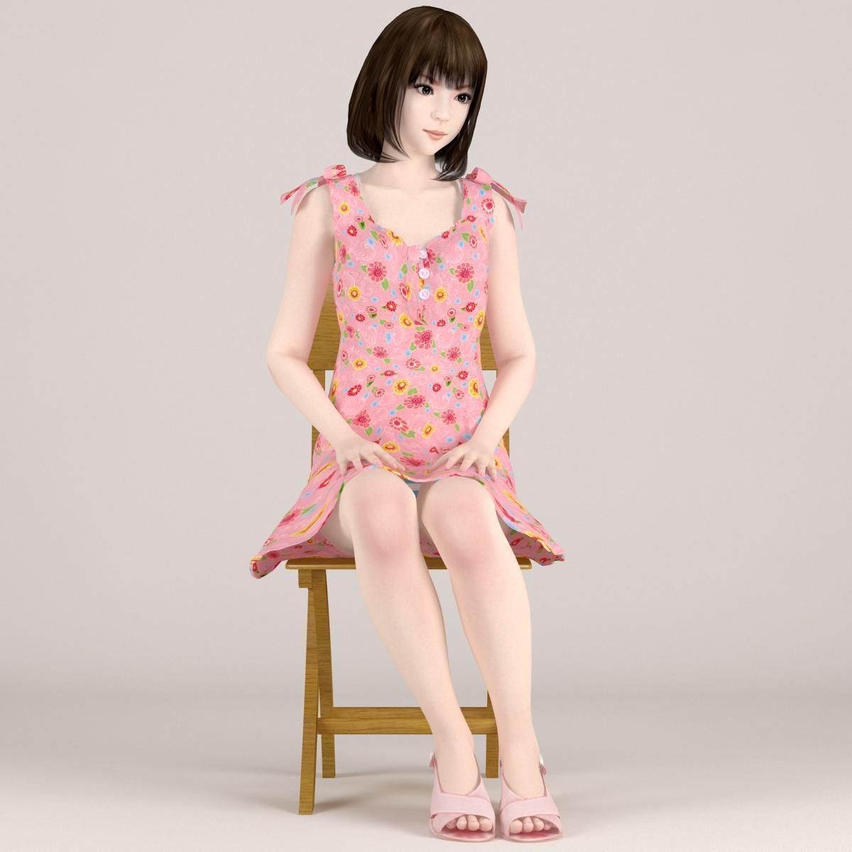 Mariko dress pose 05 3D model_2