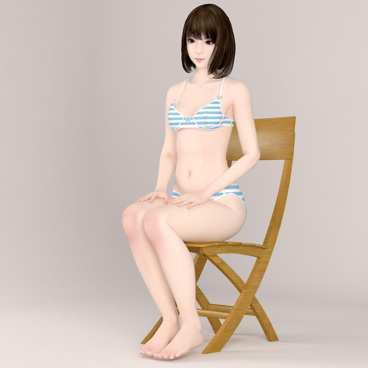Mariko dress pose 05 3D model_6