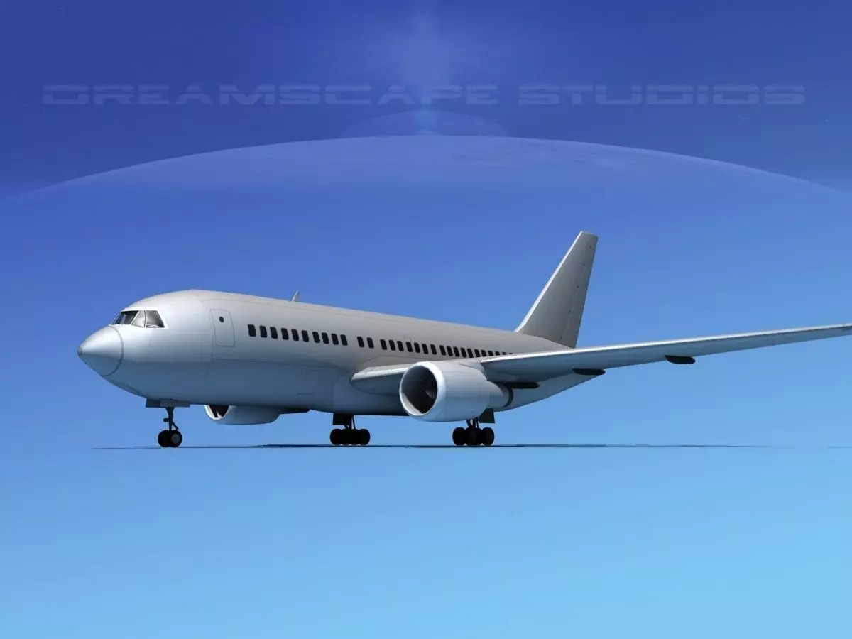 Boeing 767-100 Bare Metal 3D model