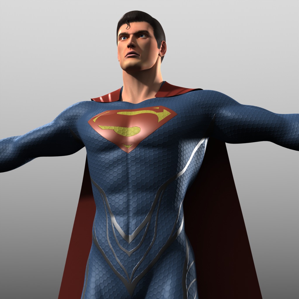 Man of Steel Costume Low-poly 3D model_2